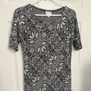Lularoe black and white midi dress